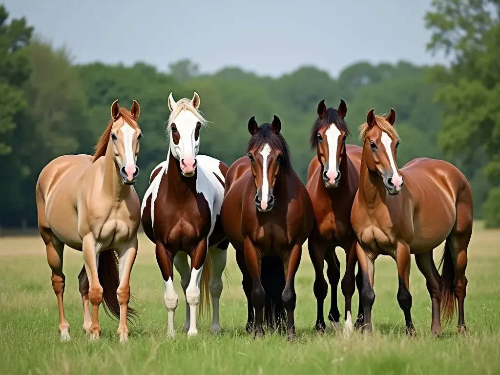 Caballos de diferentes razas