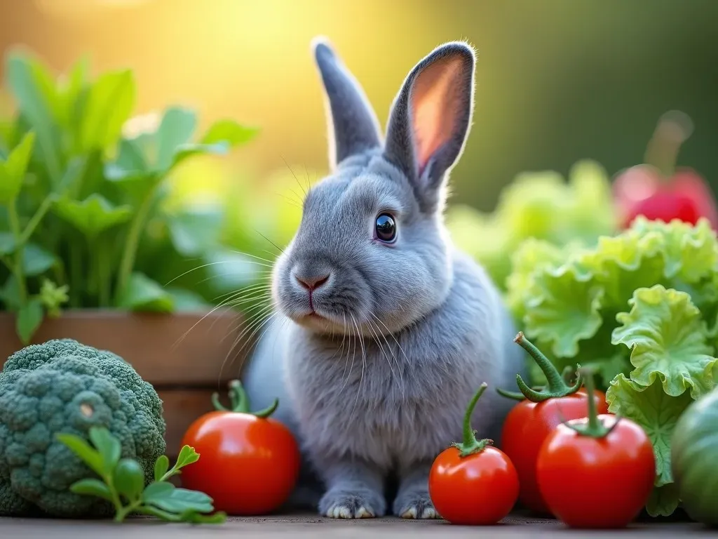 Conejo Azul Americano Alimentación